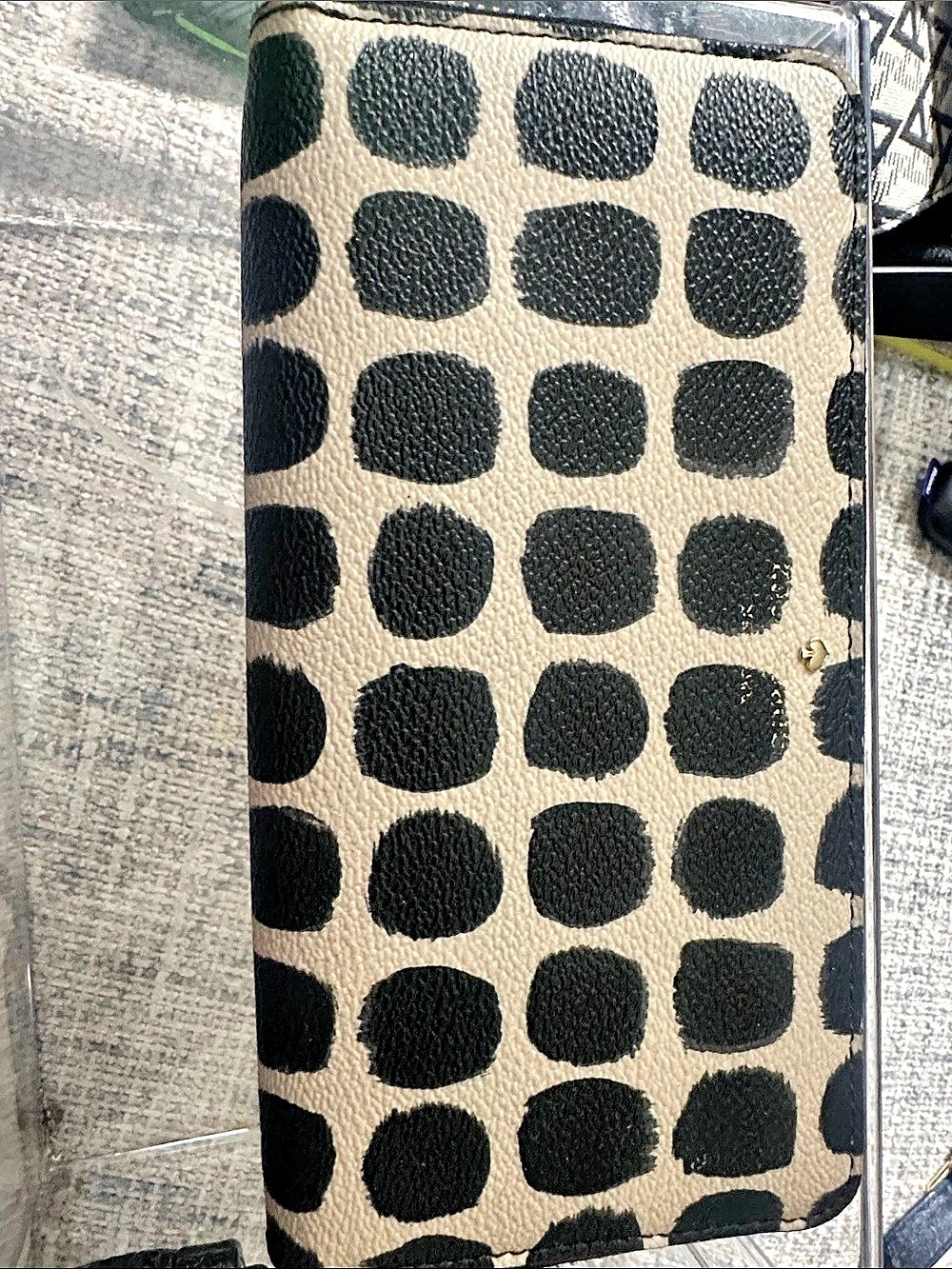 Kate Spade Polka Dot Zip Wallet in Black & White